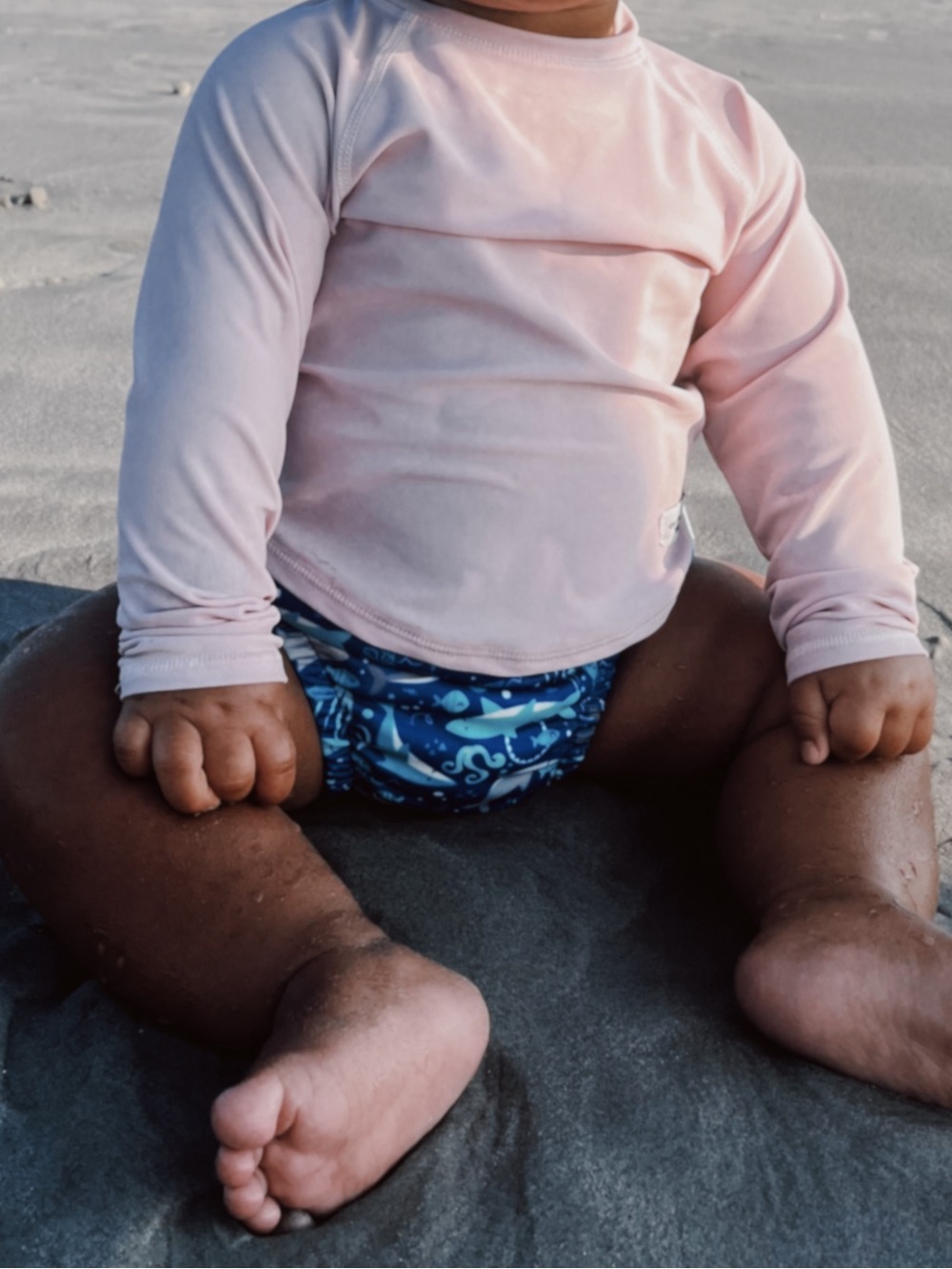 baby pink swim shirt long sleeve